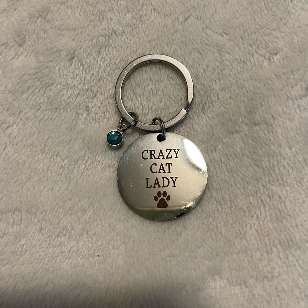 Chic Silver Cat Lover Keychain - Picture 2 of 6